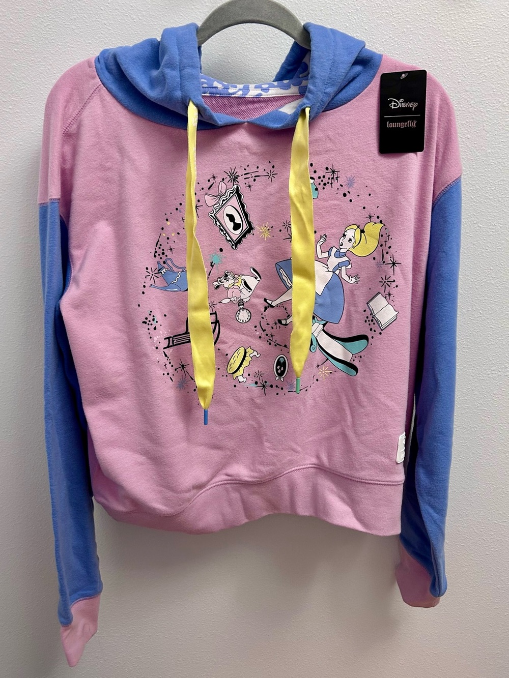 Loungefly Disney Alice in Wonderland, Alice Rabbit Hole, Cropped Hoodie